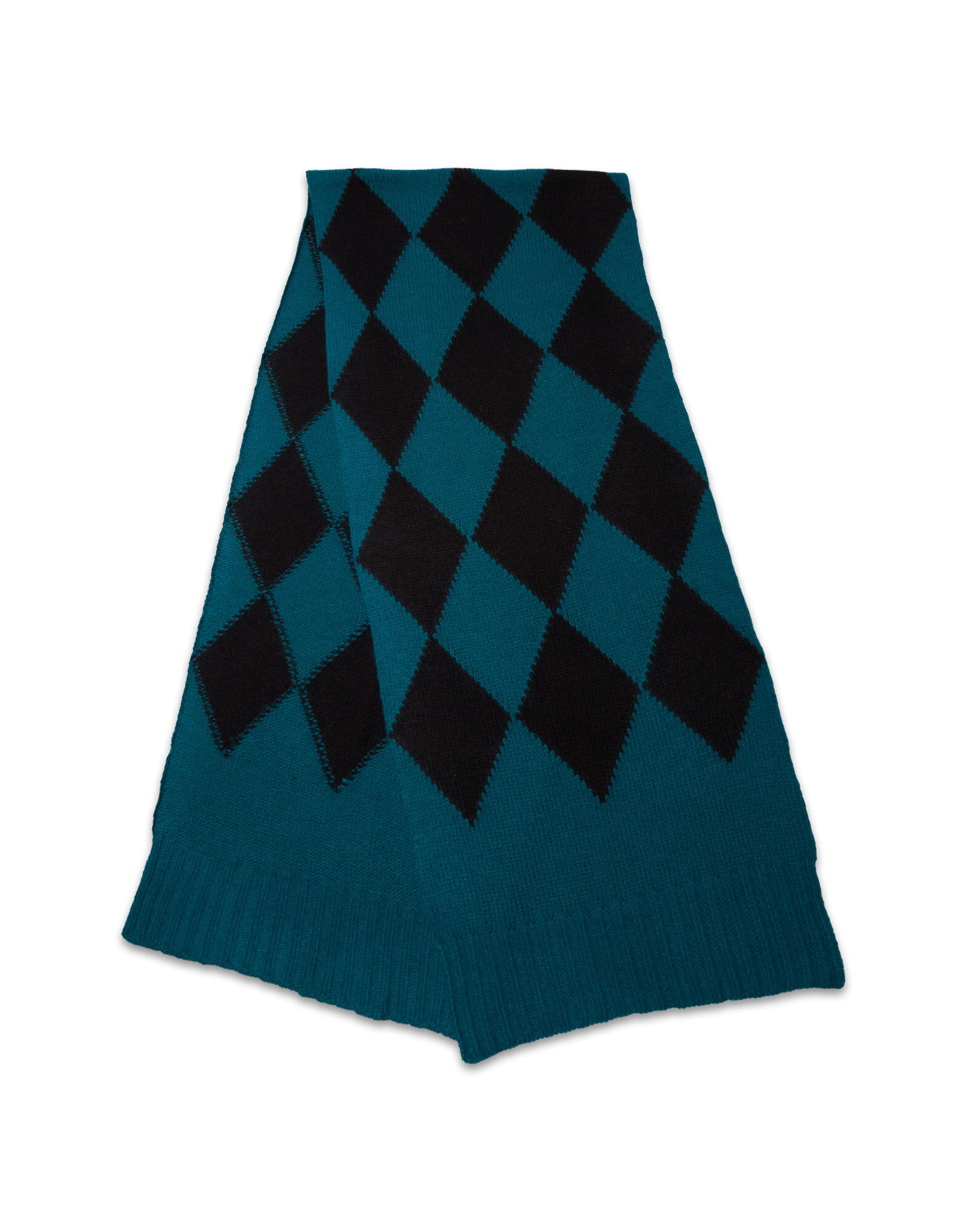 La DoubleJ Argyle Scarf Green / Black SCA0029KNI064VAR0165