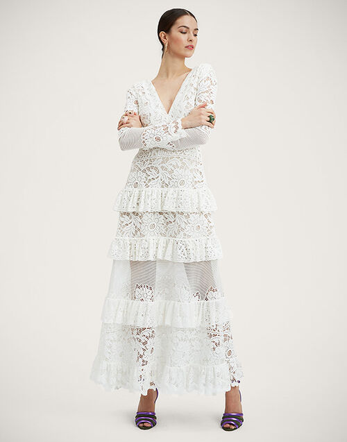 La DoubleJ Footloose Lacey Dress White DRE0626EMB028SOLIDWH01
