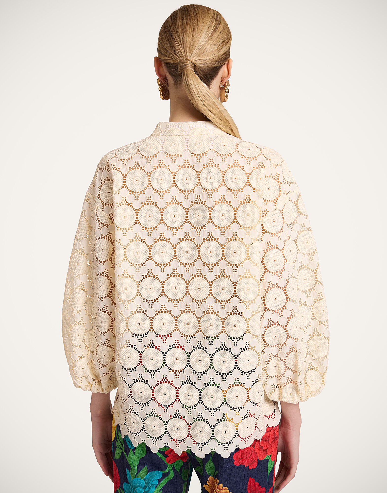 La DoubleJ Jackie Shirt Evil Eye Ivory SHI0093EMB032EVI01WH04