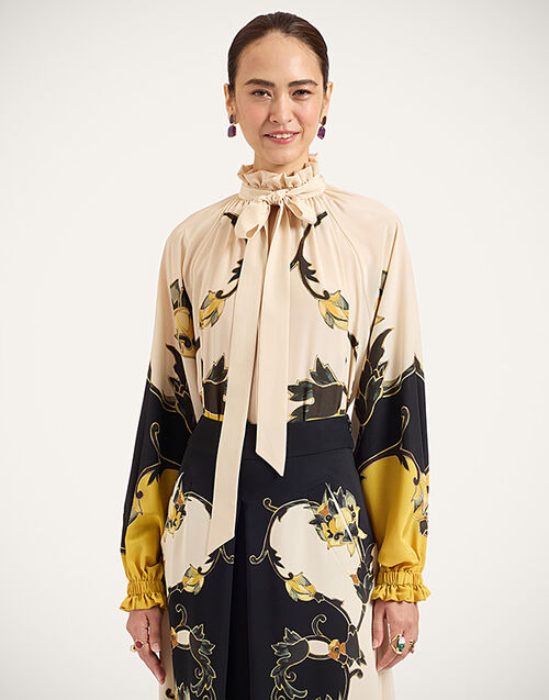 La DoubleJ Cerere Blouse Buttercup Plac&eacute;e Gold SHI0086CRE001BTC03YE05