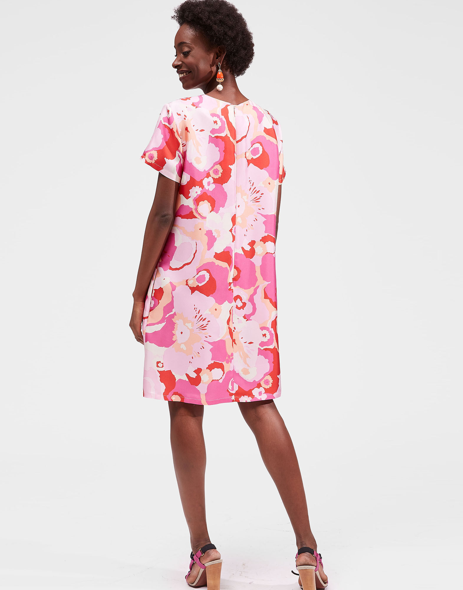 La DoubleJ Mini Swing Dress Peonia Rosa DRE0159SIL001PEO0002