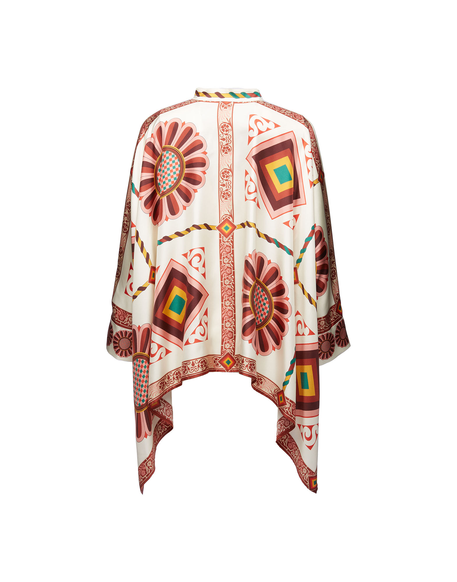 La DoubleJ Foulard Shirt Macro Tiles Plac&eacute;e SHI0059SIL006MAC01WH01