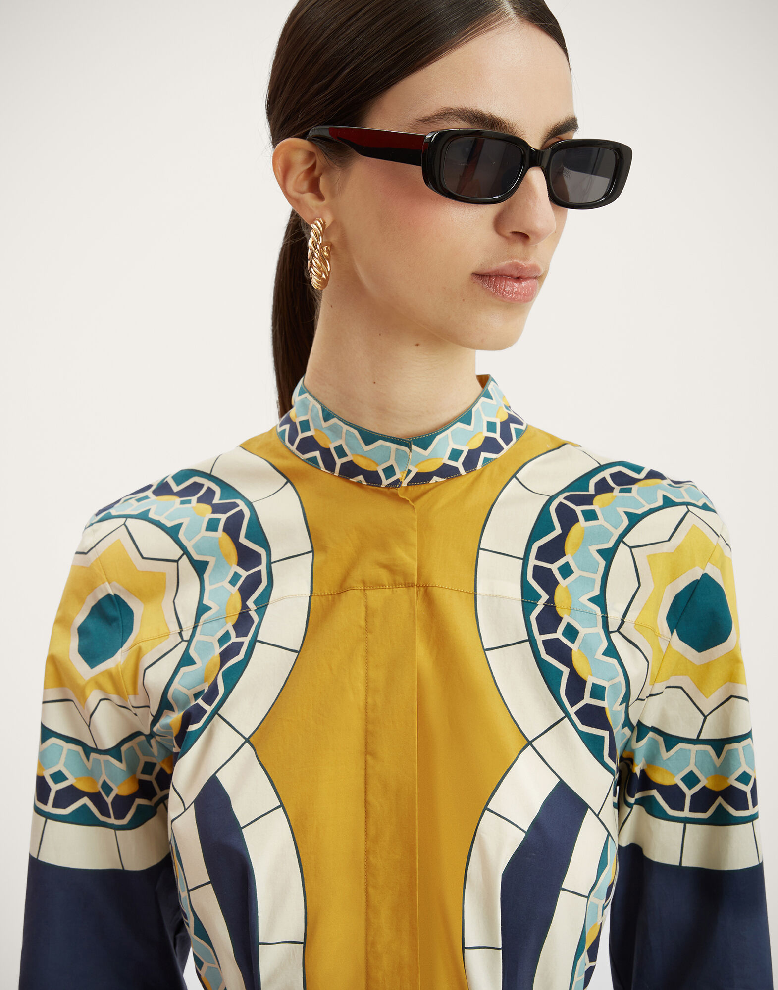 La DoubleJ Sundowner Dress Mudejar Plac&eacute;e Blue DRE0459COT015MUD01BU03