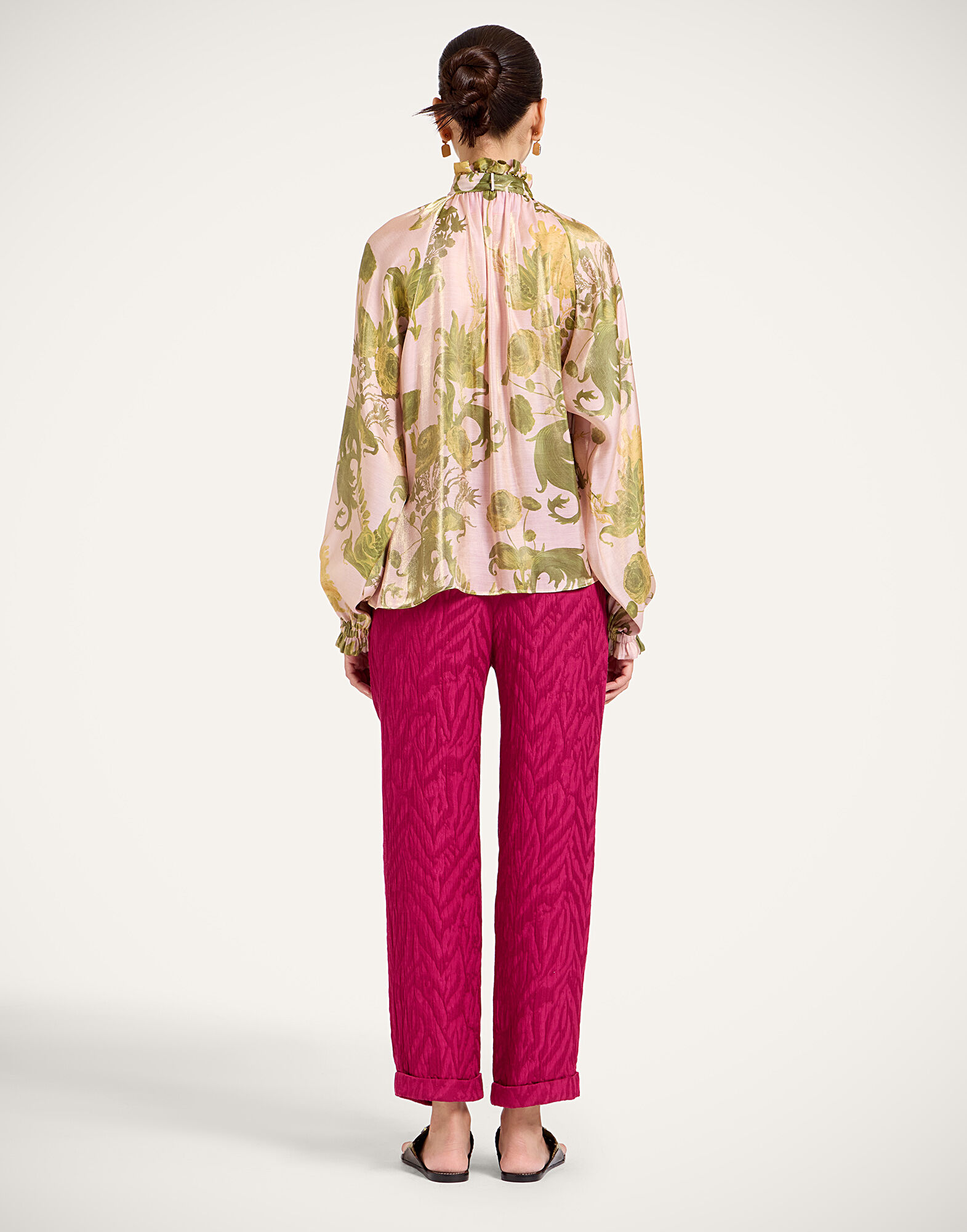 La DoubleJ Sigaretta Pants Animalier Raspberry TRO0215JCQ118ANI02RE04