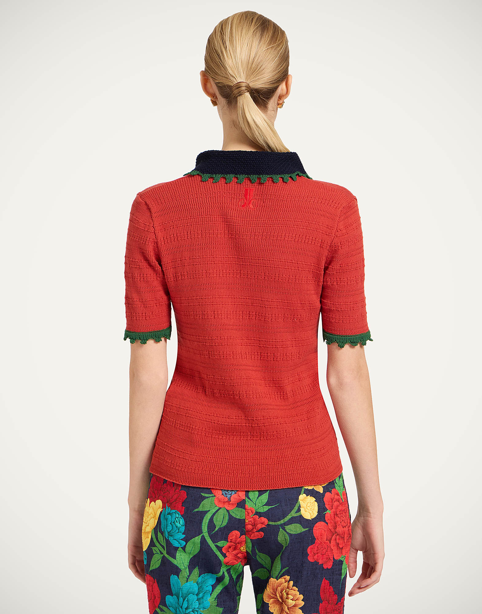 La DoubleJ Picket Polo Top Solid Terra PUL0273KNI154SOLIDBR08