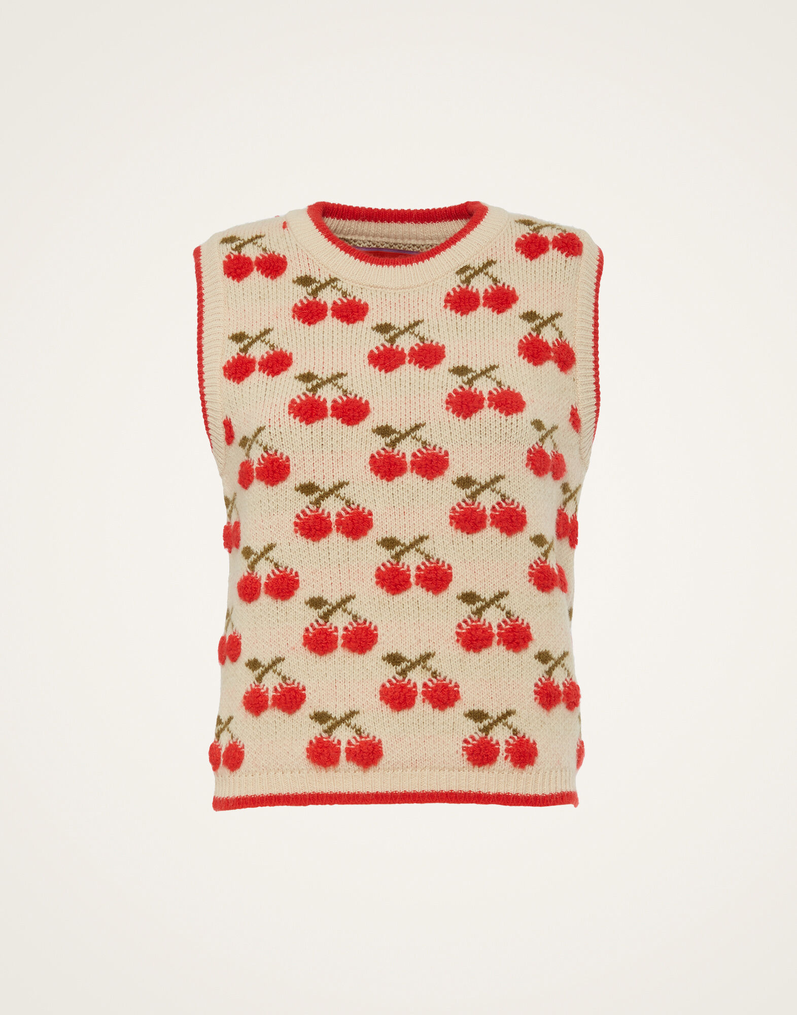 La DoubleJ Cherry Vest Off White PUL0134KNI092VA200WH05