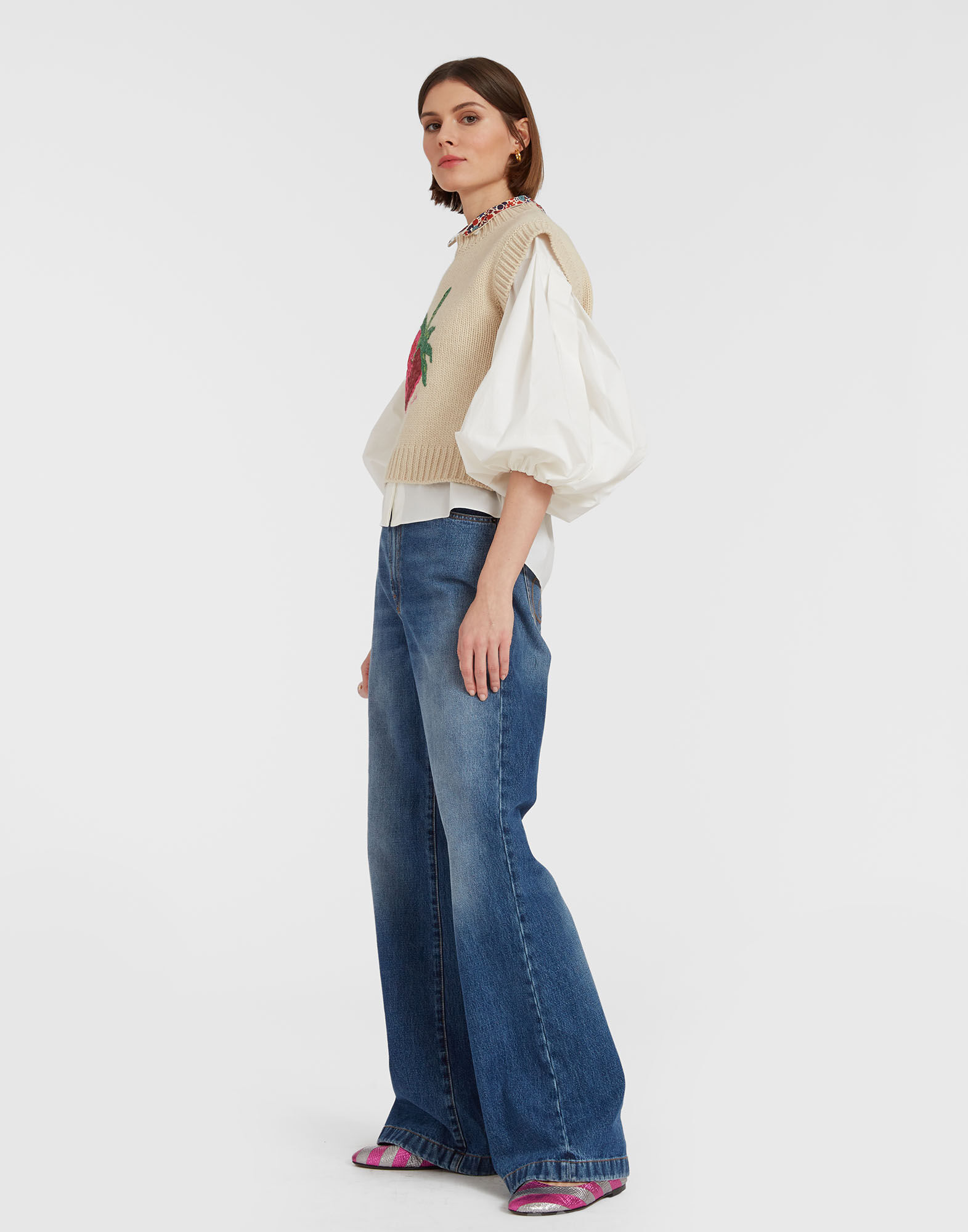 La DoubleJ Lampone Vest Beige PUL0178KNI093VA202WH04