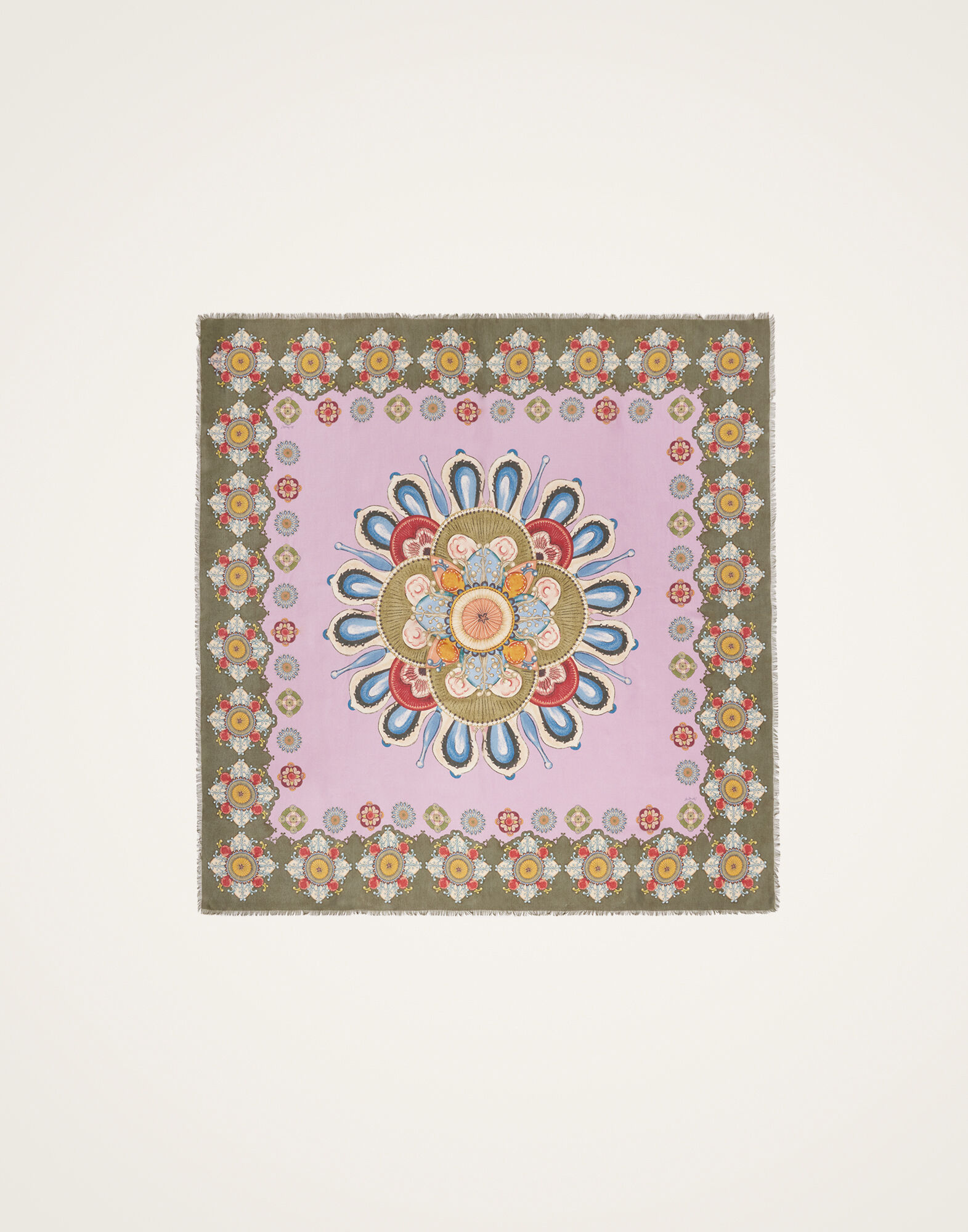 La DoubleJ Foulard 140 Nucleus Plac&eacute;e Dusty Pink SCA0060MOS001NUC06PI10