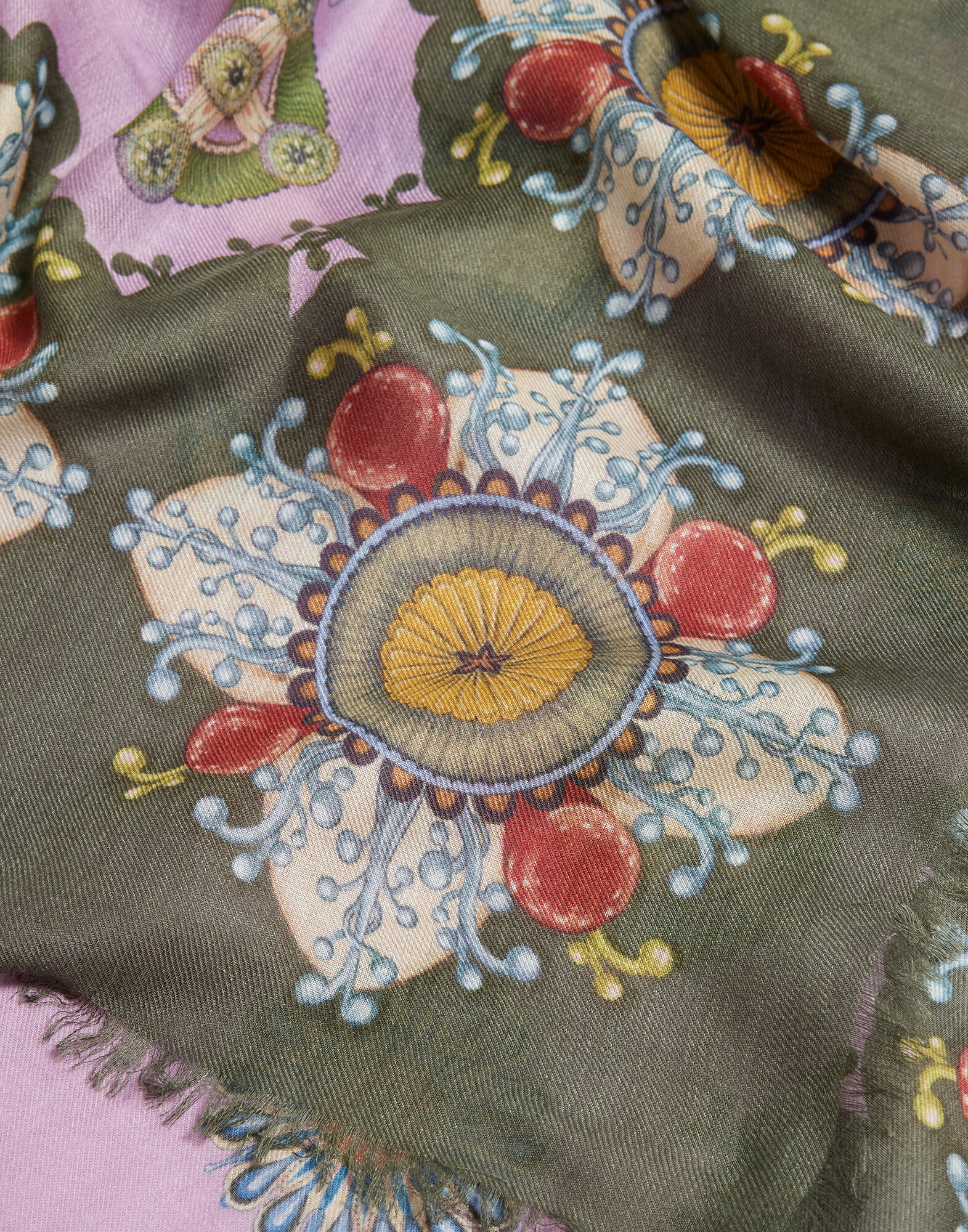 La DoubleJ Foulard 140 Nucleus Plac&eacute;e Dusty Pink SCA0060MOS001NUC06PI10