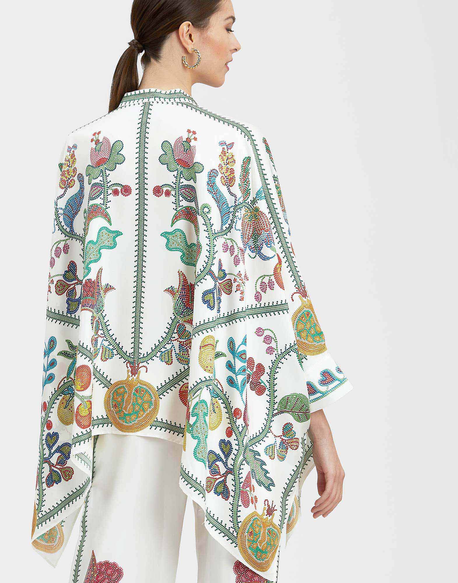 La DoubleJ Foulard Shirt Grenadilla Plac&eacute;e Off White SHI0059SIL006GRN01WH05