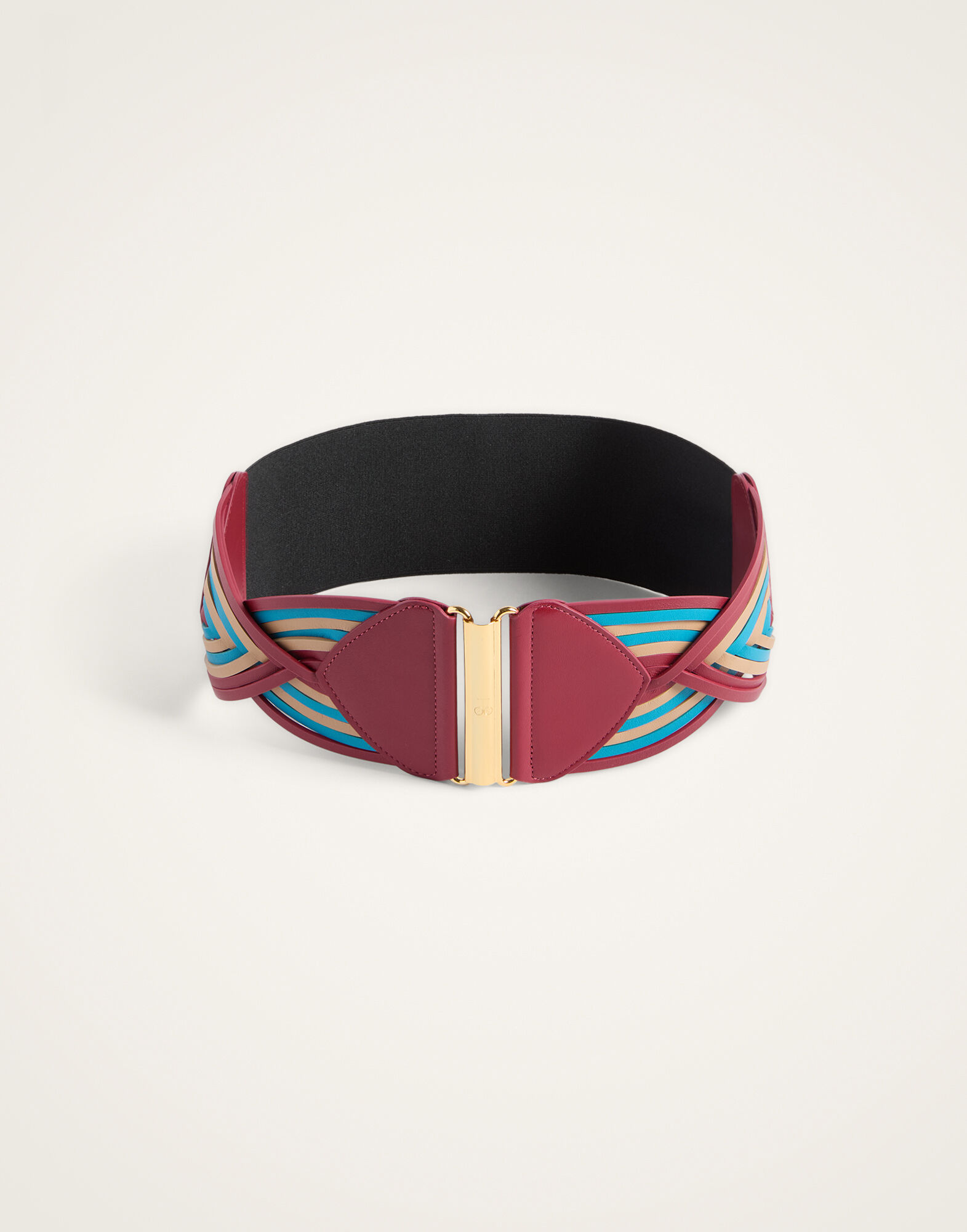 La DoubleJ Rainbow Belt Color Block Burgundy BEL0019LEA003CLB29RE07