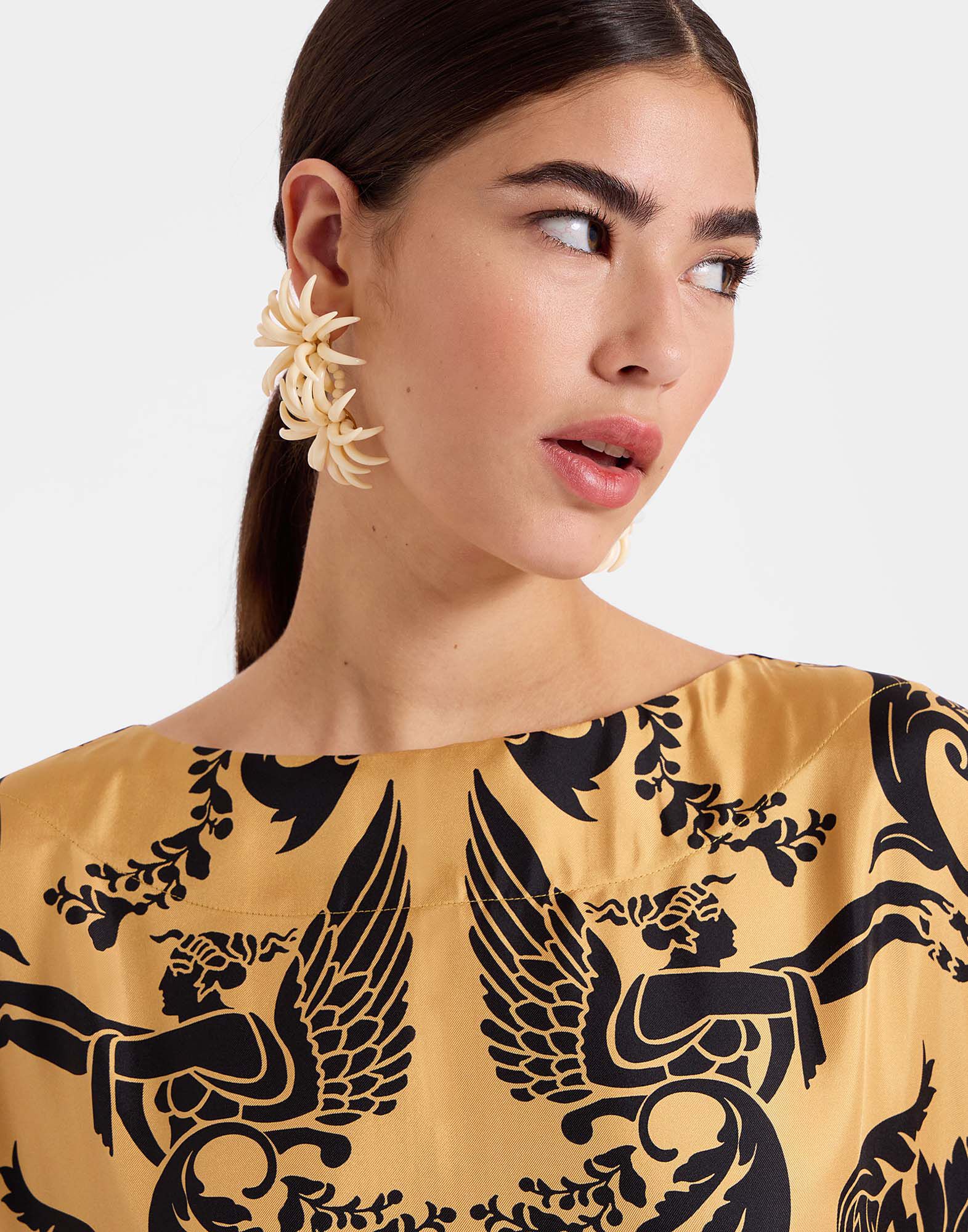 La DoubleJ Muumuu Dress Round Neck Cherubs Gold DRE0370SIL001CRB01YE05