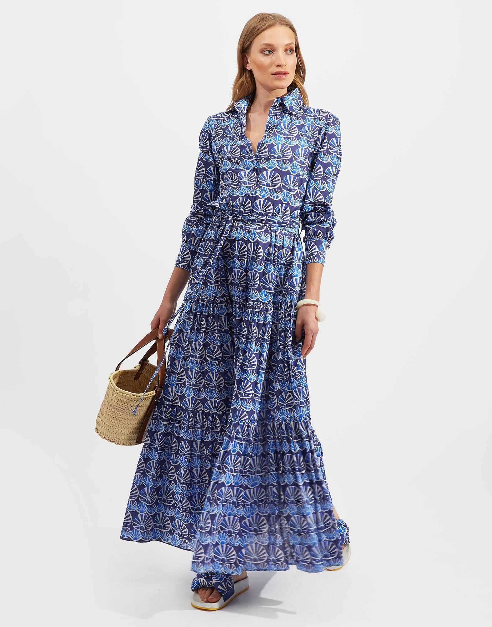 La DoubleJ Bellini Dress Conchiglie DRE0016COT003COH0001