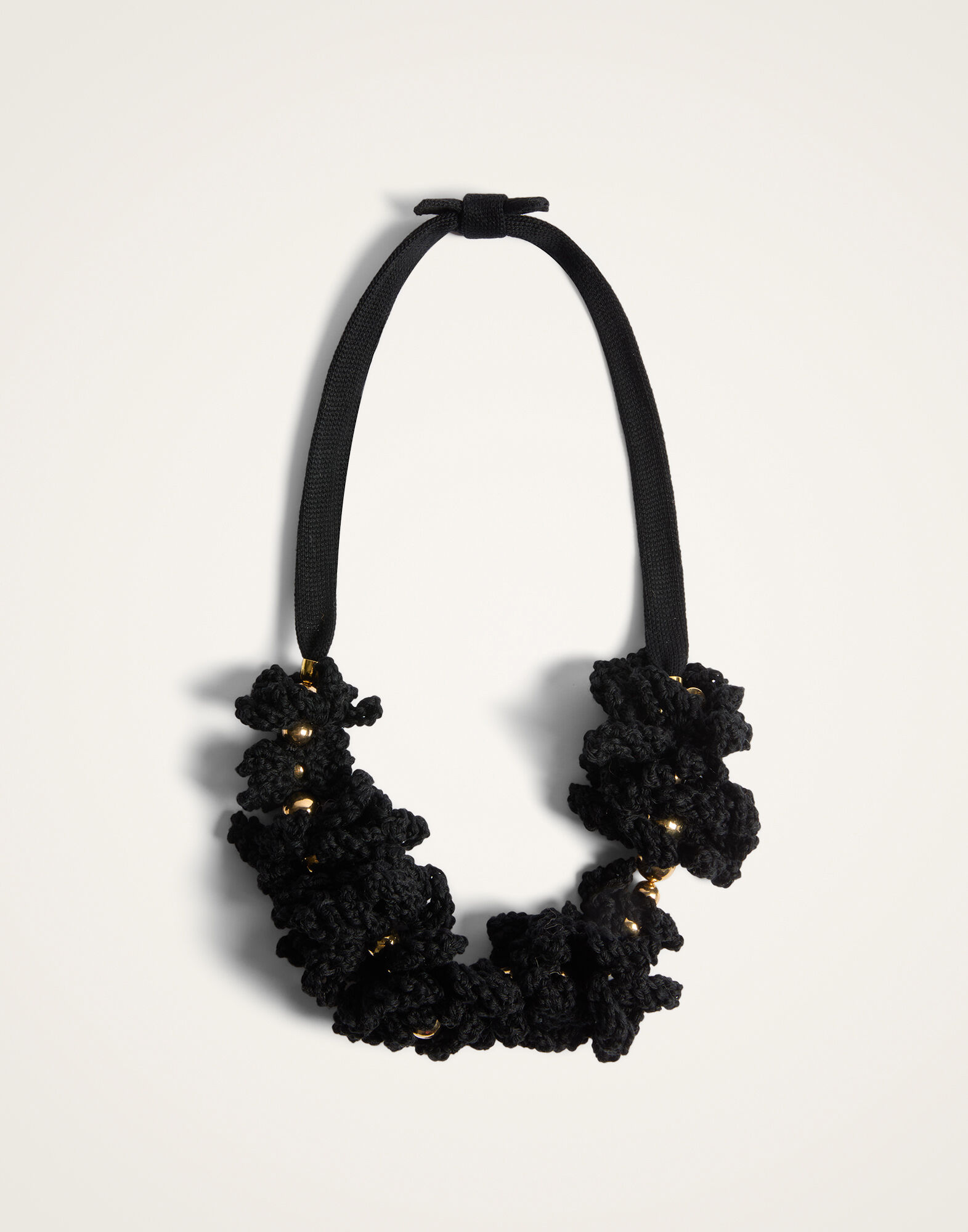 La DoubleJ Bonanza Choker Black Cotton Crochet NEC0062CRH001MUL60BL01