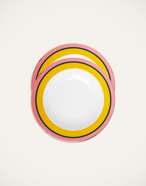 La DoubleJ Soup Plates Set Of 2 Rainbow Yellow SOU0002CER001RAI01YE02