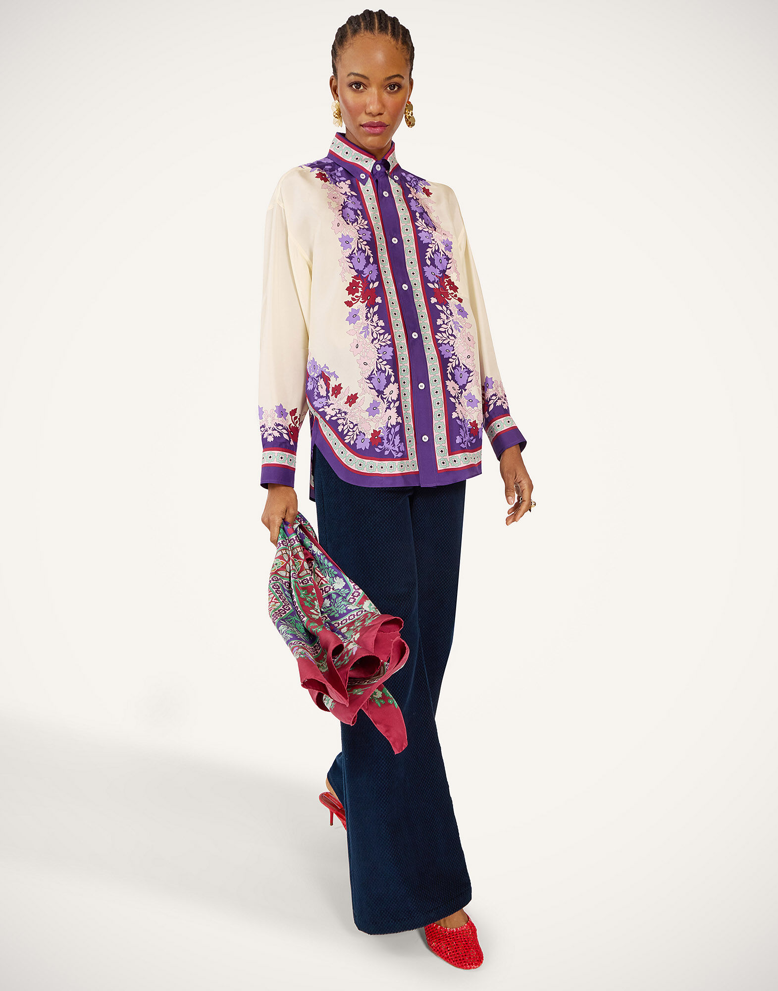 La DoubleJ Better Than Your Boyfriend's Shirt Regalia Plac&eacute;e Ecru SHI0092SIL009REG02BR05