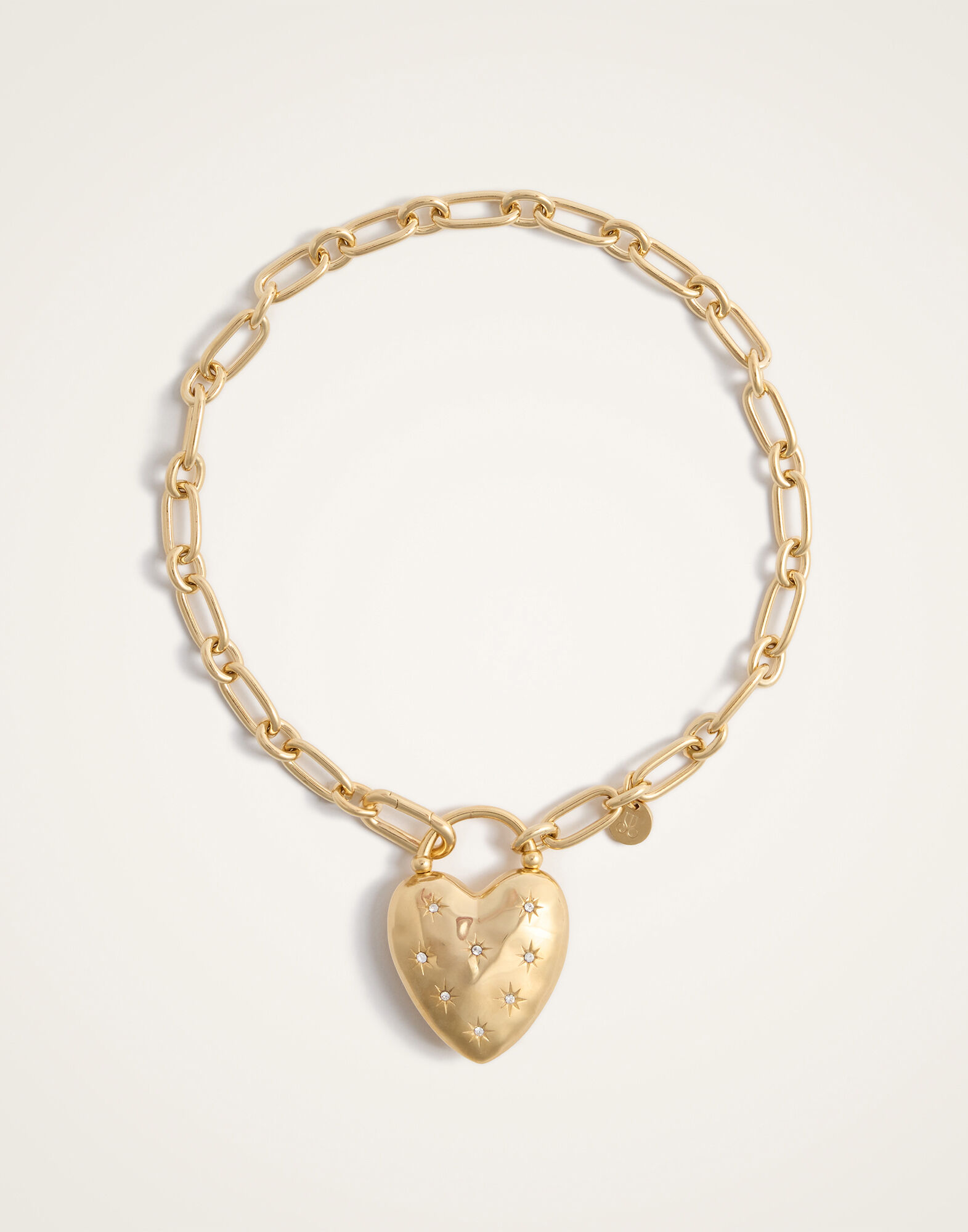 La DoubleJ Love Star Necklace 24K Gold Plate & Swarovski Crystals NEC0046BRA007SOLIDYE05