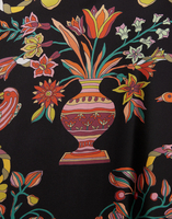 La DoubleJ Foulard Shirt Borboni Plac&eacute;e Nero SHI0059SIL006BRN02BL01