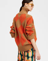 La DoubleJ Argyle Sweater Camel/Orange PUL0091KNI064VAR0123