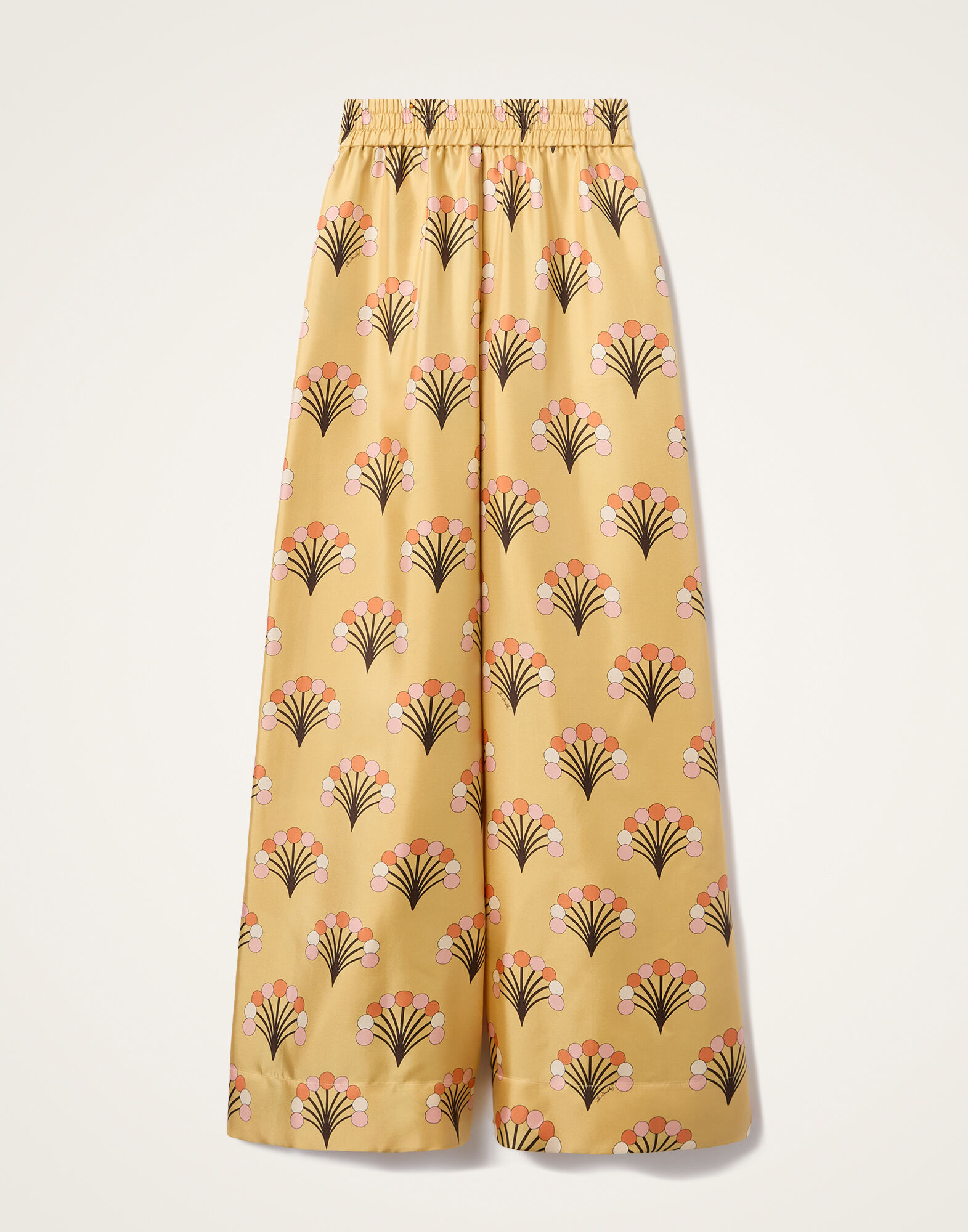 La DoubleJ Palazzo Pants Florette Yellow TRO0003SIL001FLO05YE02