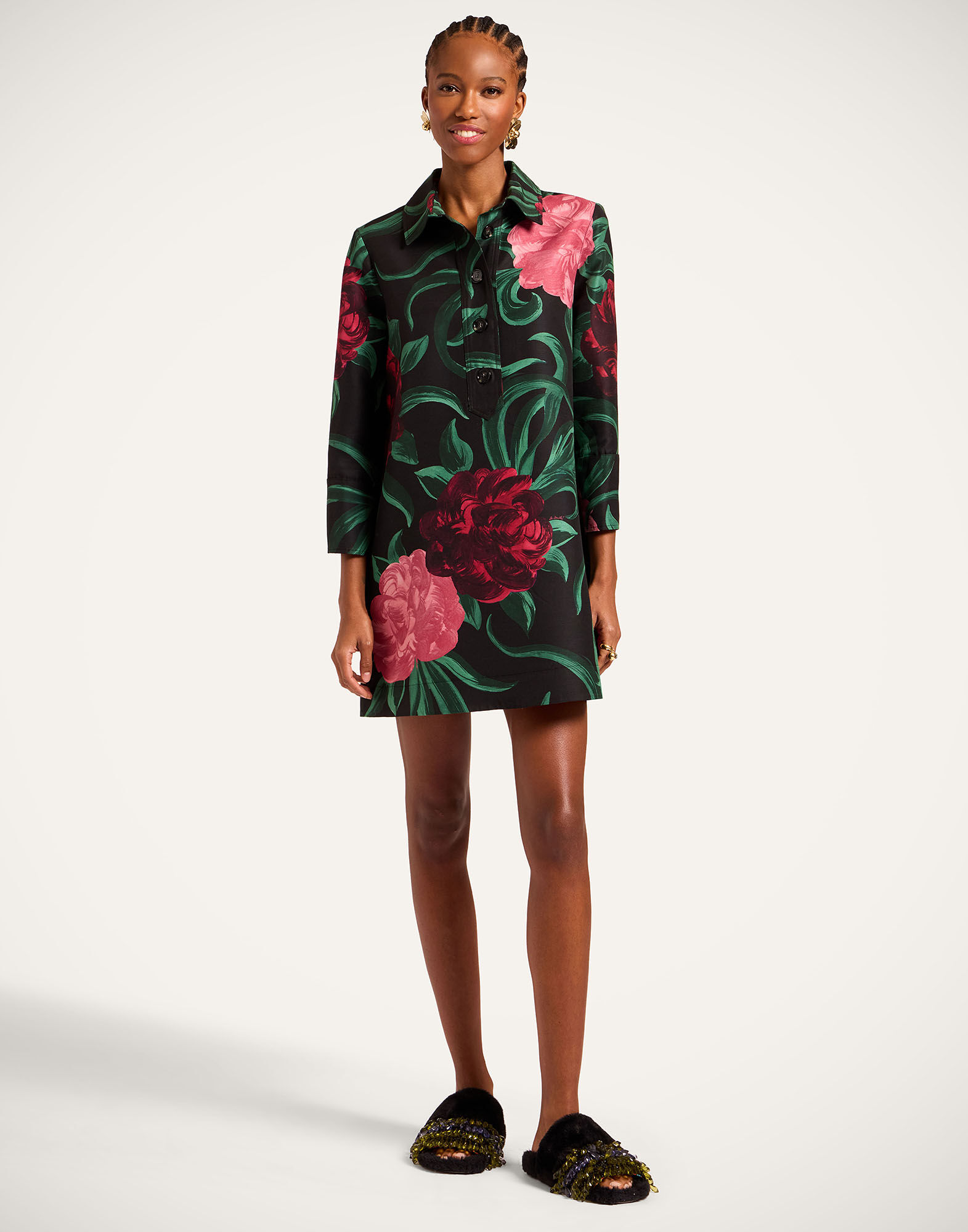 La DoubleJ Short Artemis Dress Peony Black DRE0180CAD001PEO05BL01