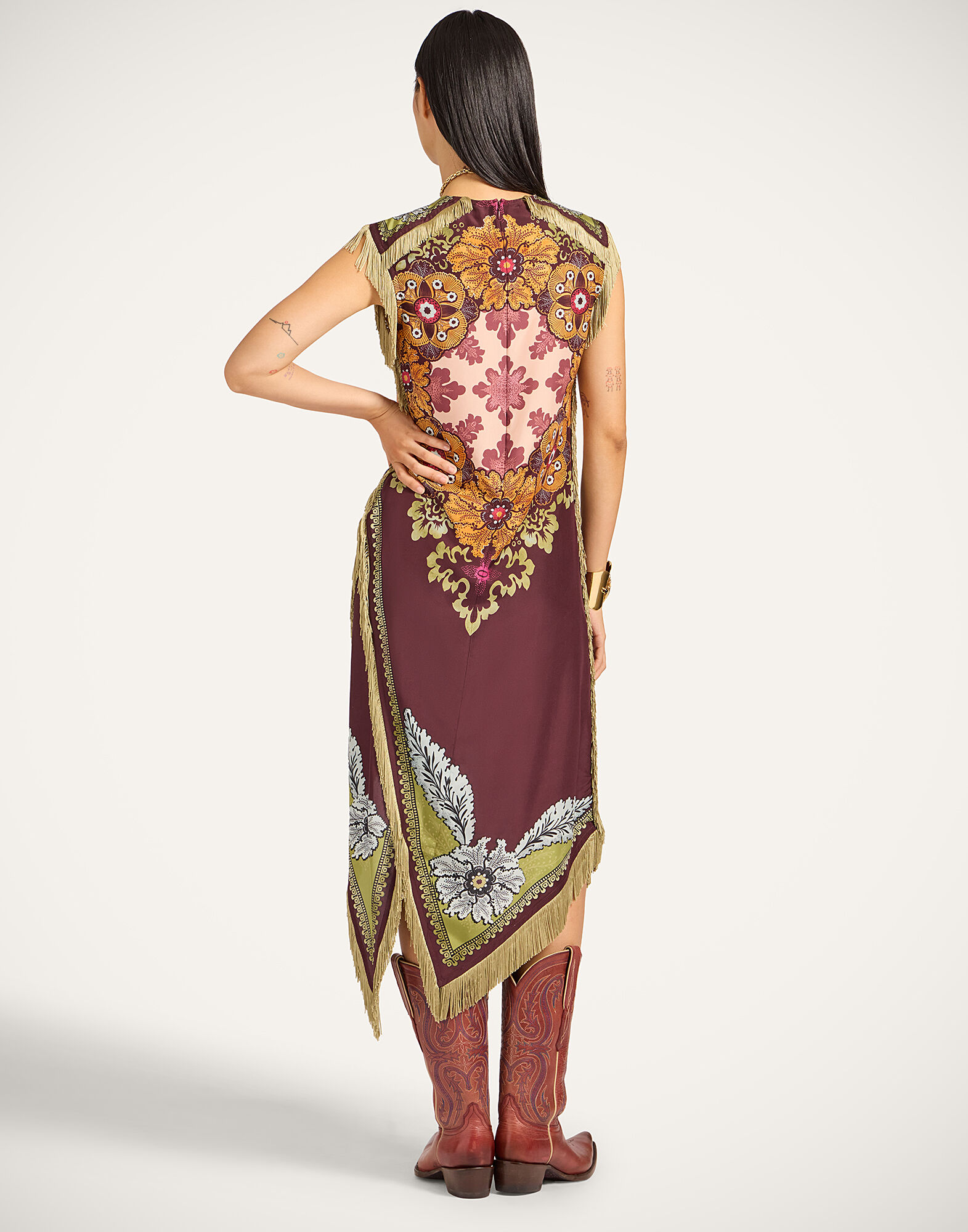 La DoubleJ Scarf Dress Bounty Plac&eacute;e Burgundy DRE0964SIL009BOU01RE07