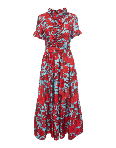 La DoubleJ Dresses Women - Long and Sassy Dress Lilium Turchese XL 100% Silk La DoubleJ Dresses Women - Long and Sassy Dress Lilium Turchese XL 100% Silk