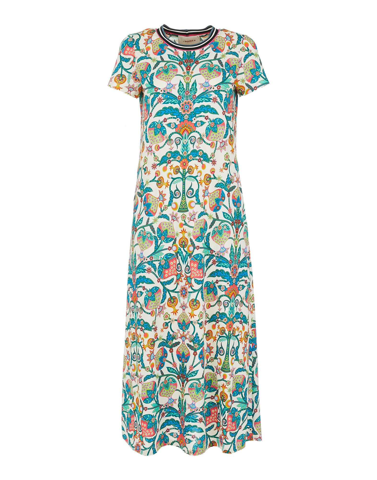 La DoubleJ Sporty Swing Dress Tree Of Life Bianco DRE0247JER002TFL0001