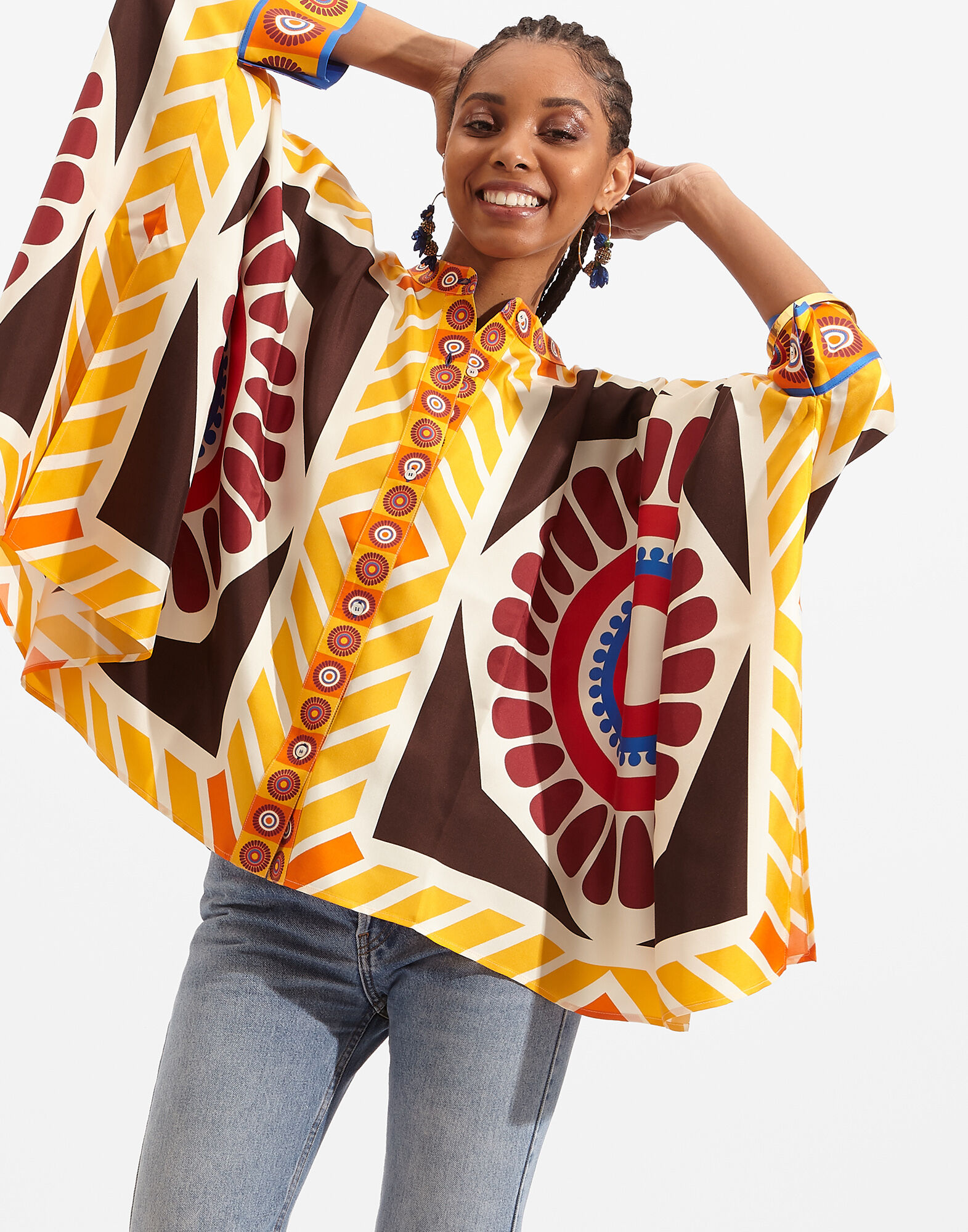 La DoubleJ Foulard Shirt Solar Plac&eacute;e SHI0059SIL006SOL0002