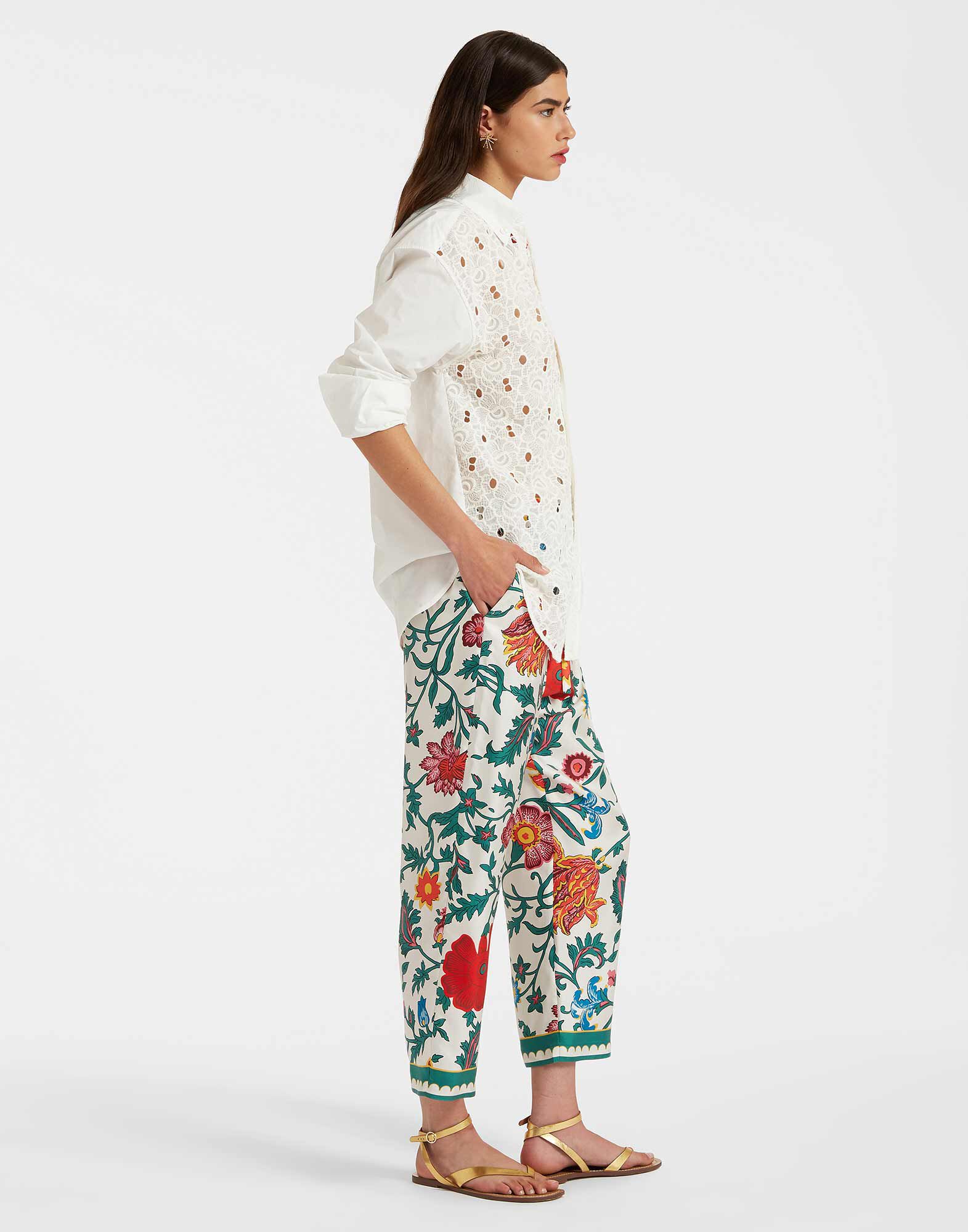 La DoubleJ Drawstring Pants Dragonflower Multicolor TRO0053SIL001DRE01MU01