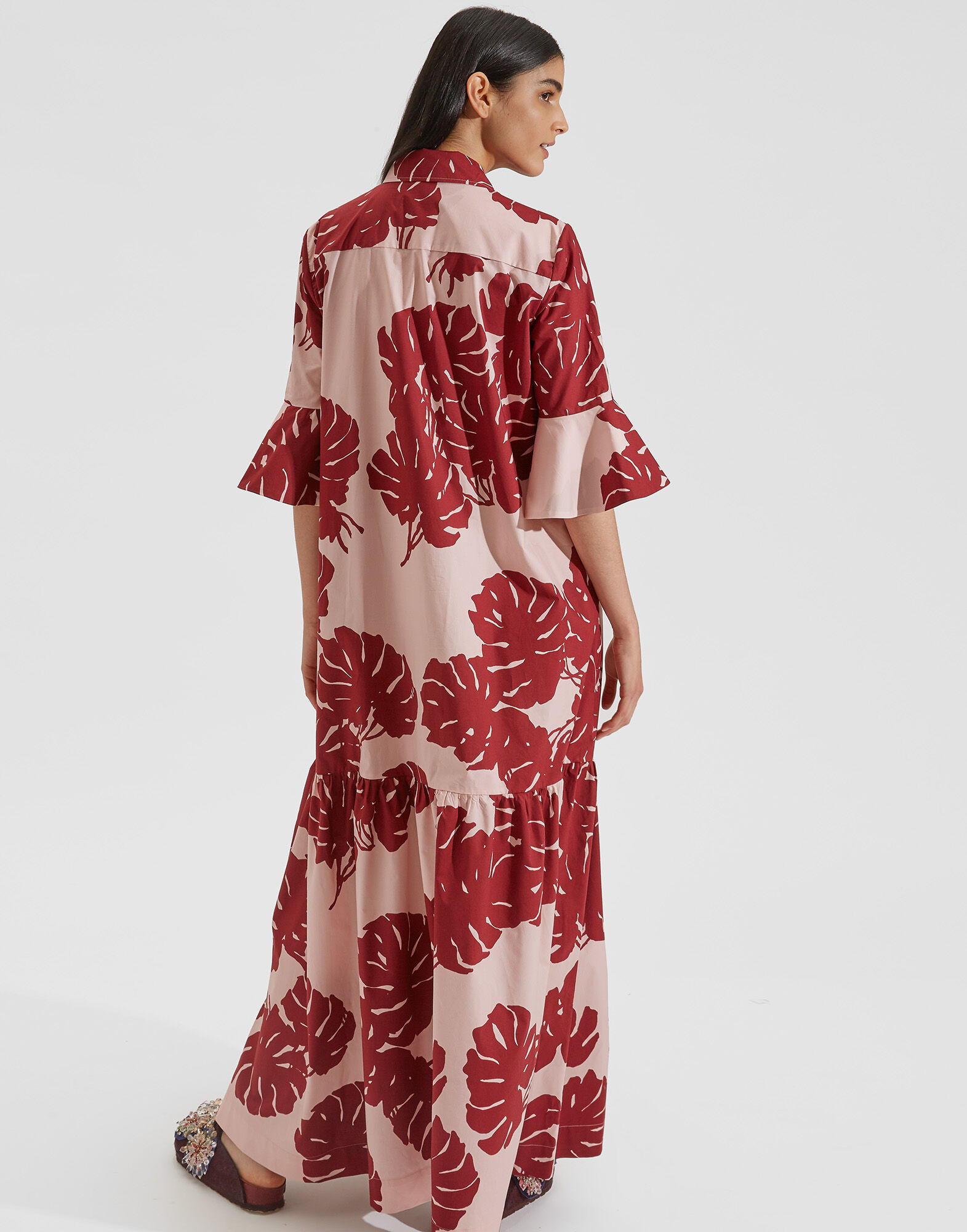 LaDoubleJ Artemis Dress Monstera Rosa DRE0176COT001MON0002