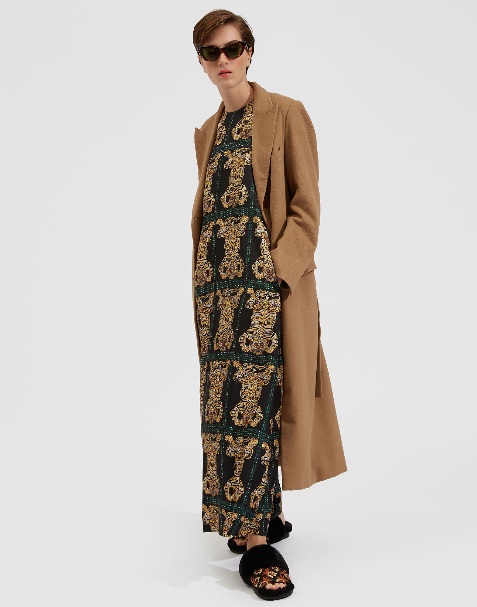 La DoubleJ Swing Dress Tiger Tiles Black DRE0001SIL001TIG0007