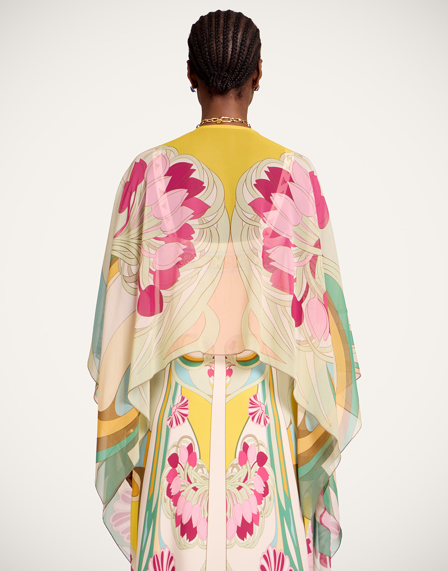 La DoubleJ Maria Cape Tulip Plac&eacute;e Green SCA0092SIL014TUL07GR02