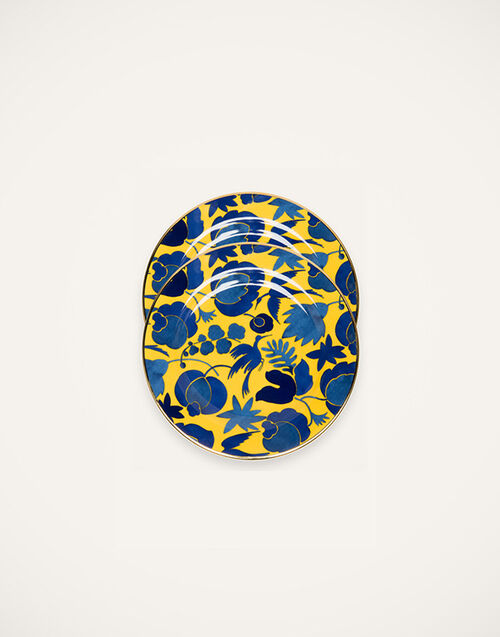 La DoubleJ Dessert Plate Set of 2 Wildbird Giallo/Blu DIS0023CER001CER0010