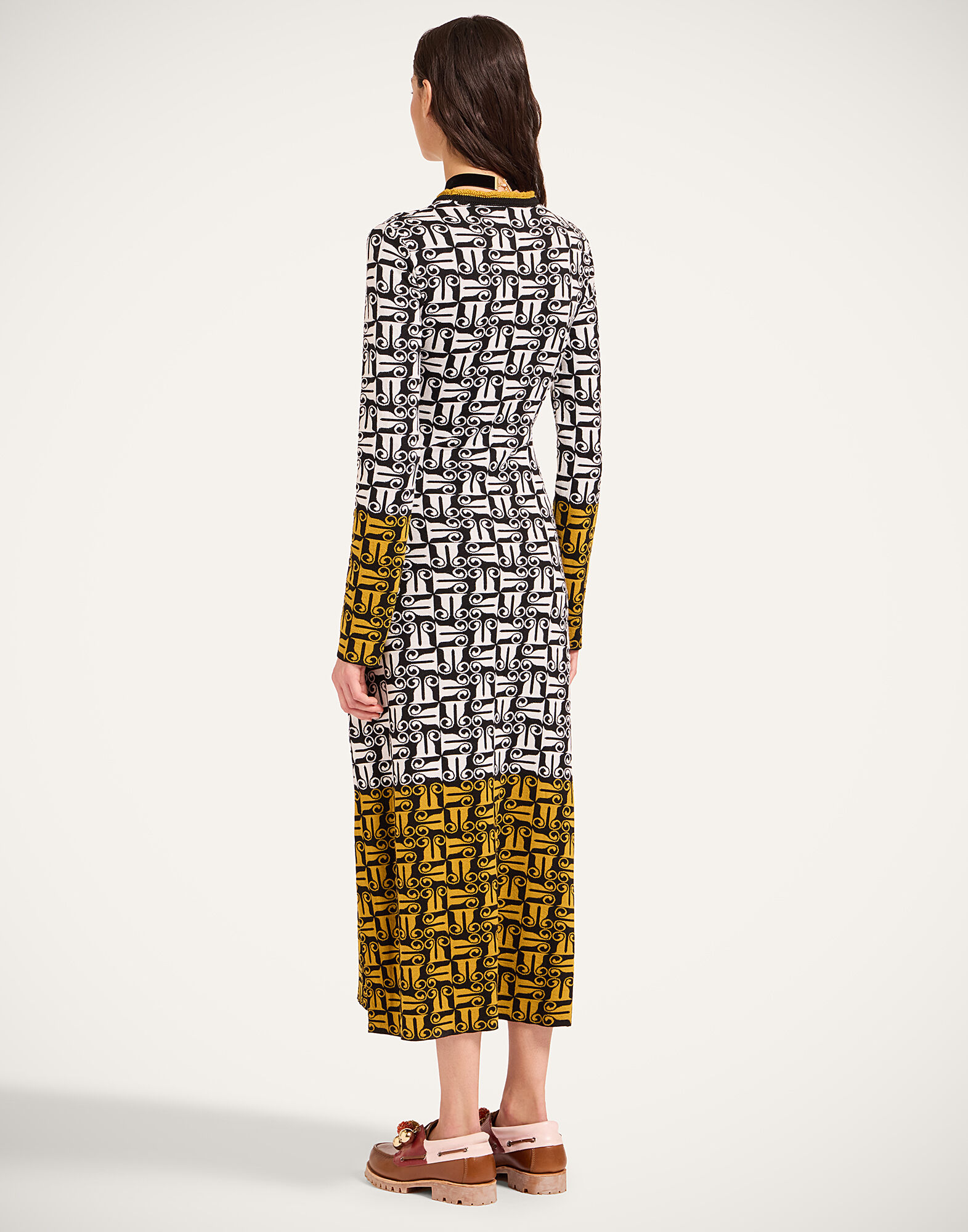 La DoubleJ Knit Swing Dress Black & White DRE1019KNI191VA444BR05