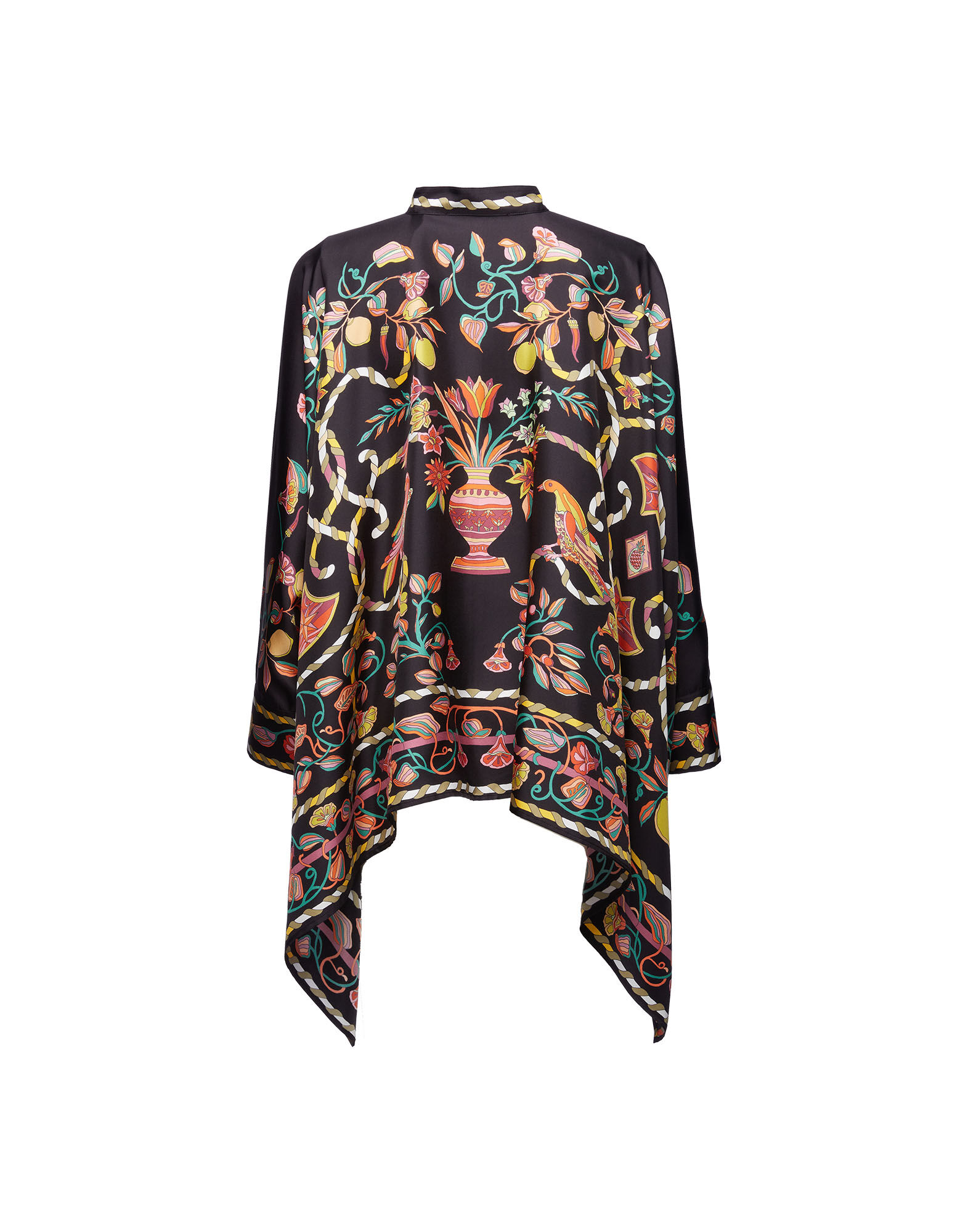 La DoubleJ Foulard Shirt Borboni Plac&eacute;e Nero SHI0059SIL006BRN02BL01