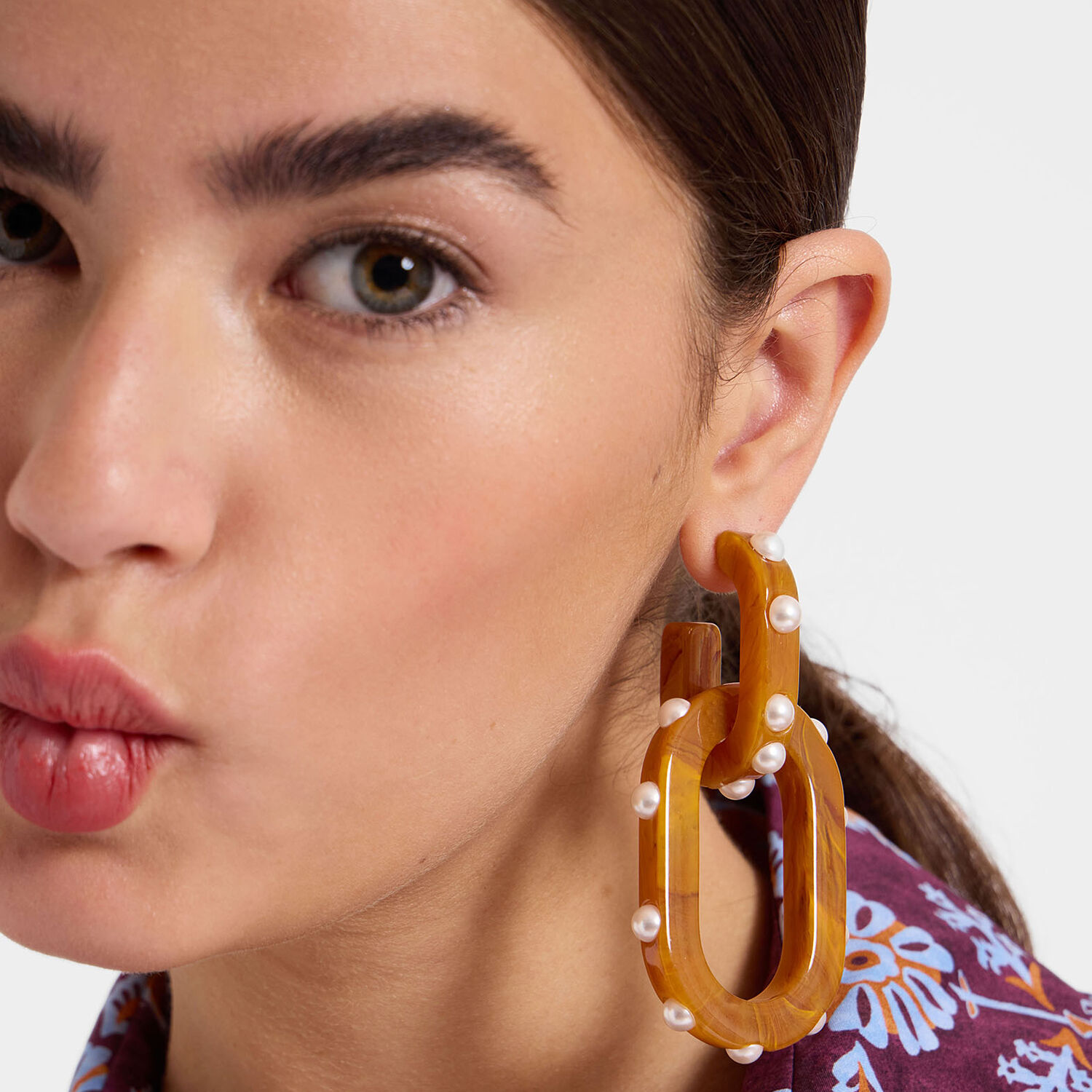 Shop La Doublej Nefertiti Double Earrings In Solid Rust