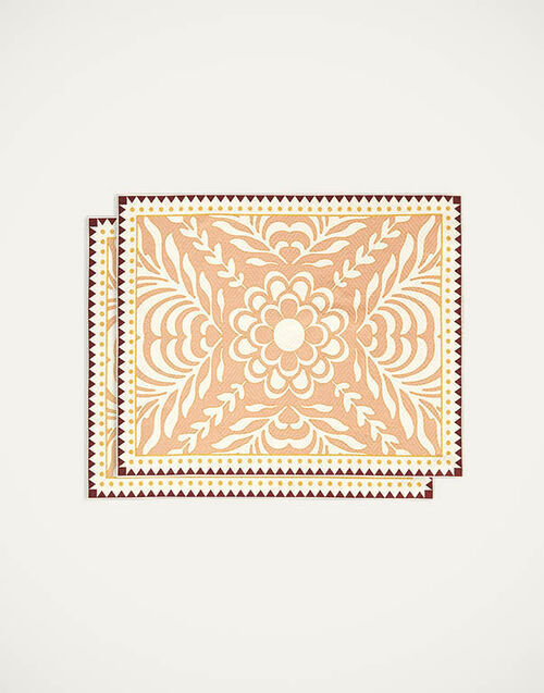 La DoubleJ Herringbone Placemats Set Of 2 Tudor Pink PMT0015COT040TDR02PI05