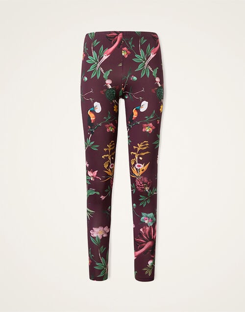 La DoubleJ Leggings Zooflora Burgundy TRO0013JER005ZOF02RE02