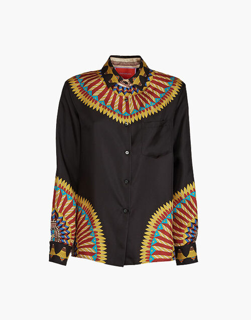 La DoubleJ Boy Shirt Delta Placée Black SHI0040SIL006DEL02BL01