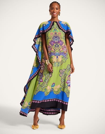 La DoubleJ Dresses Women - Magic Dress Cornucopia Place Green XL 100% Silk La DoubleJ Dresses Women - Magic Dress Cornucopia Place Green XL 100% Silk