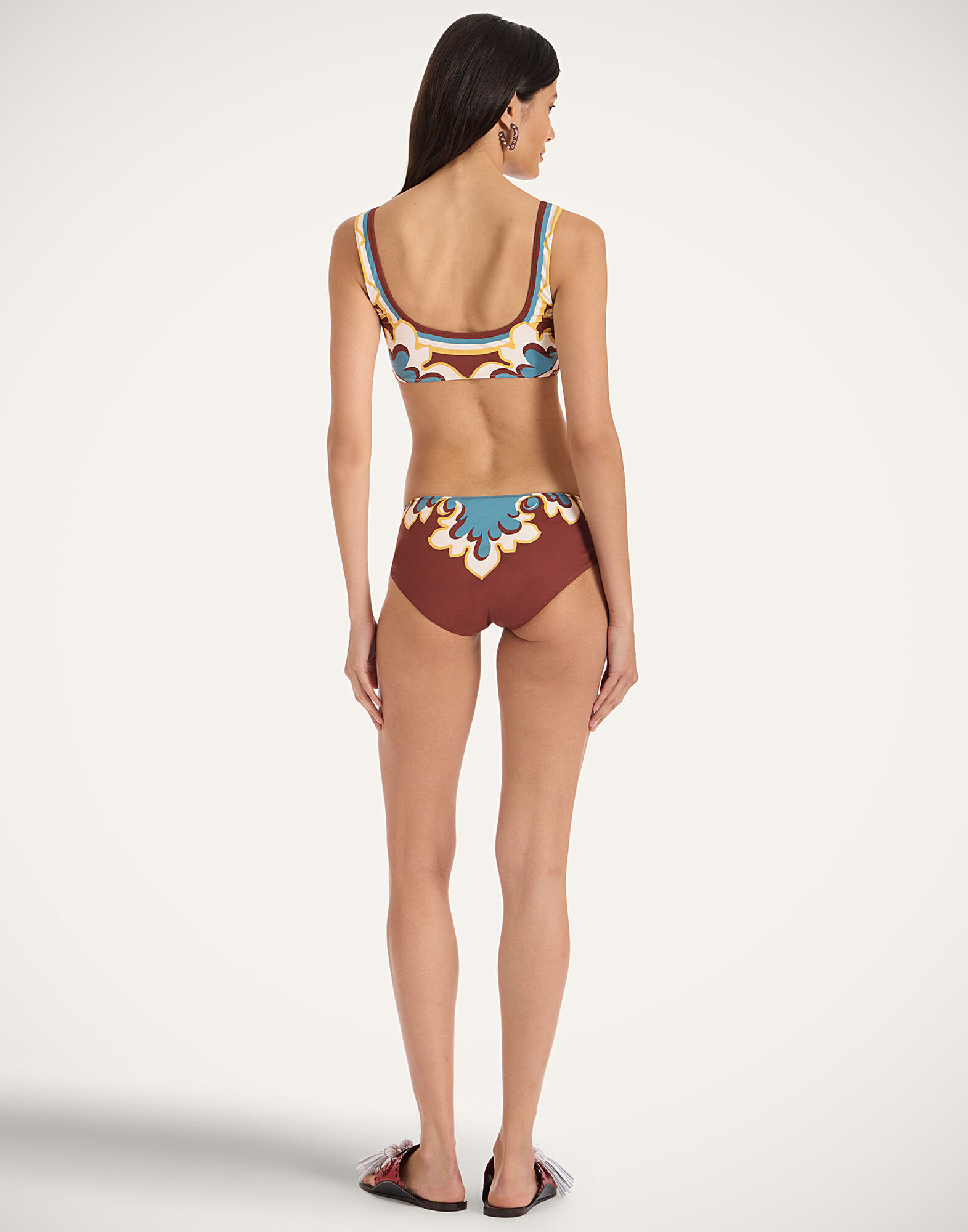 La DoubleJ Sunset Bikini Bottom Palazzo Plac&eacute;e Chocolate SWI0045LYC006PAL08BR07