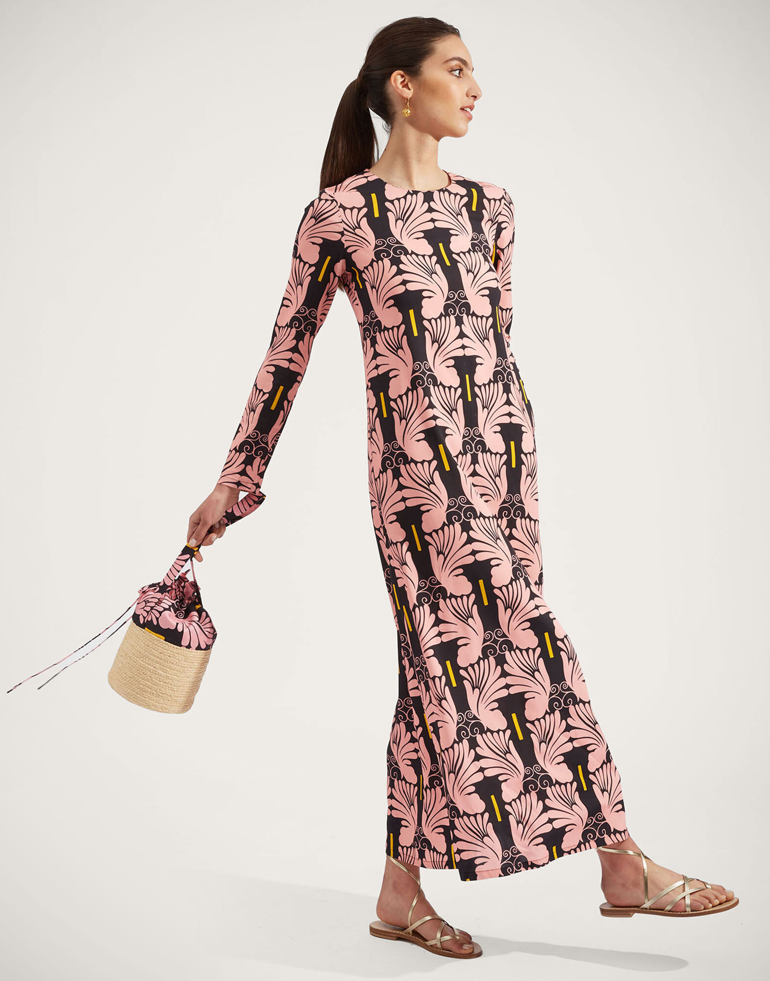 La DoubleJ Long Sleeve Swing Dress Ali Rosa DRE0184VIS001WIG0010