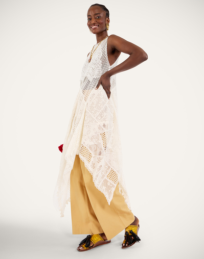 ecru long dress The Frigo Cinch Waist Maxi Dress in Ecru Combo Large