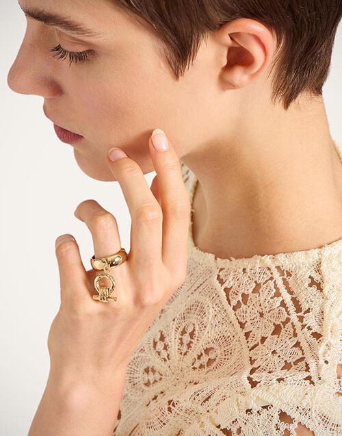 La DoubleJ Shen Loop Ring 24K Gold Plate RIN0014BRA003SOLIDYE05