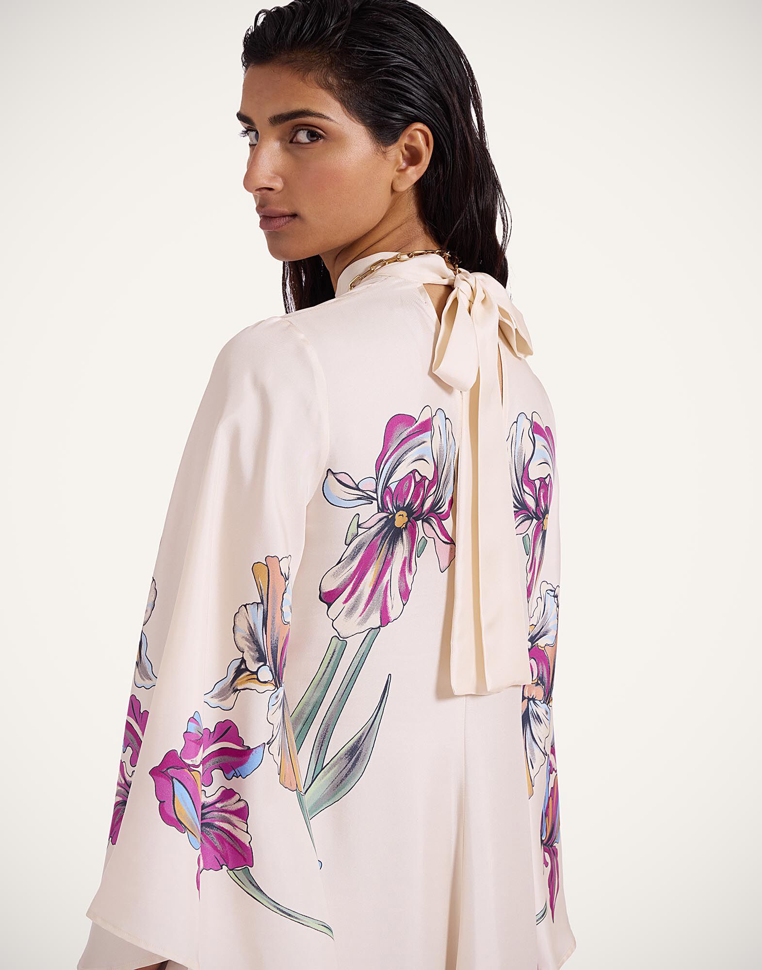 La DoubleJ Magnifico Dress Iris Plac&eacute;e Ivory DRE0232SIL006IRS07WH04