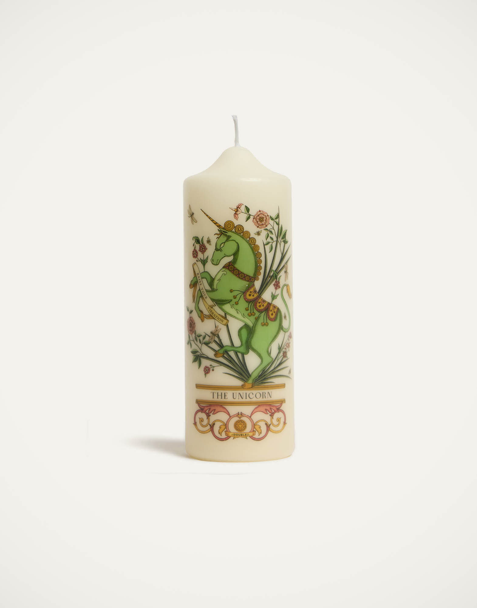 La DoubleJ Printed Pillar Candle The Unicorn Multicolor CAN0011WAX001UNI01MU01
