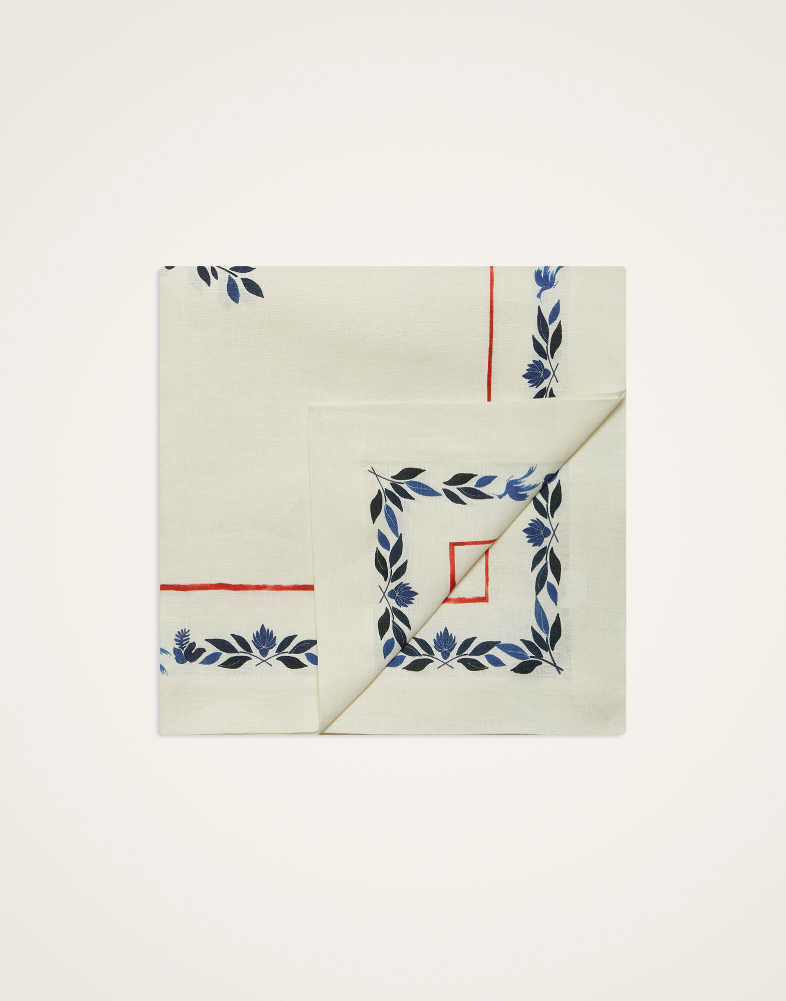 La DoubleJ Large Tablecloth Wildbird Plac&eacute;e Blue TBC0018LIN008BIR04BU03