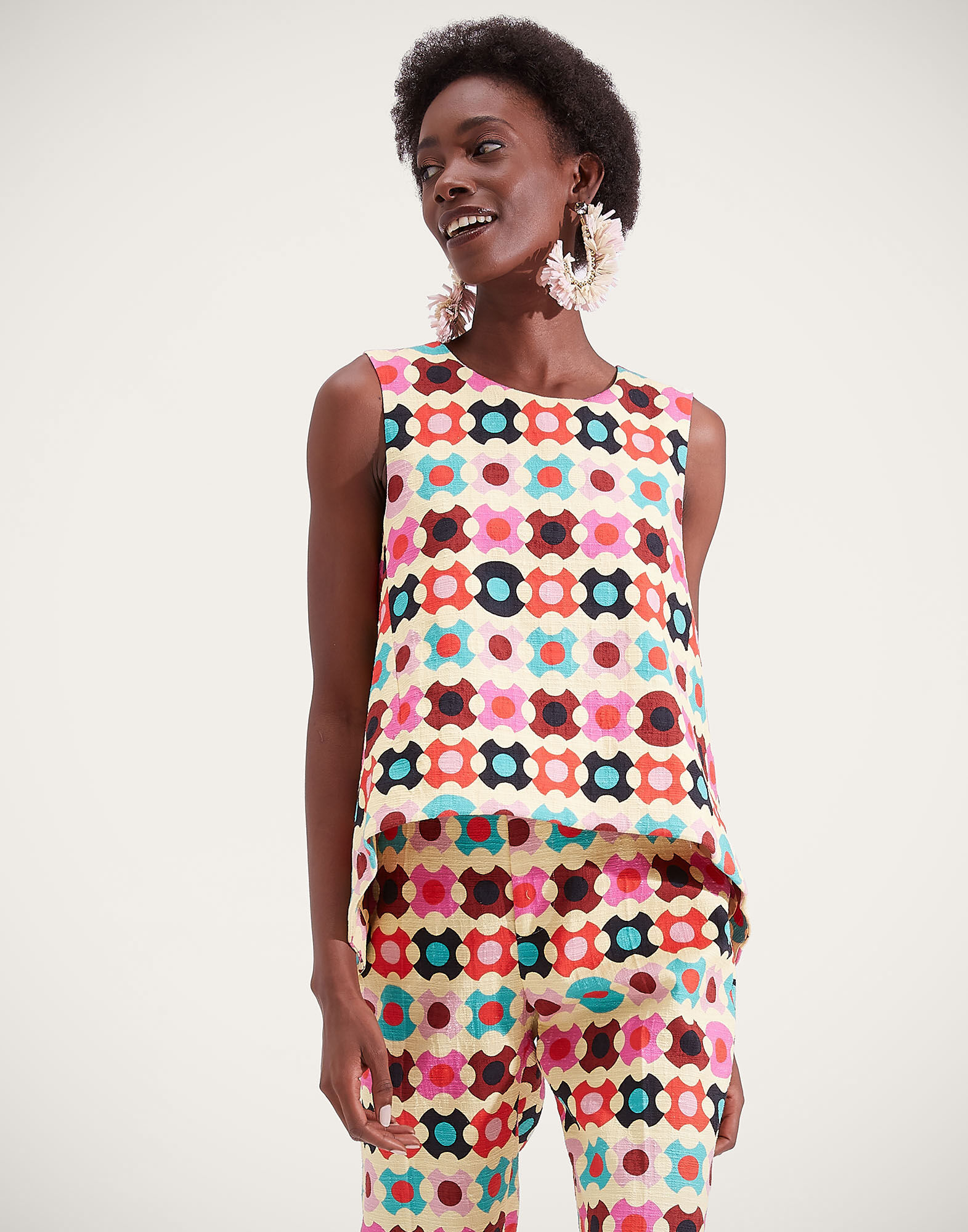 La DoubleJ La Scala Top Groovy Dot Giallo TOP0016COT005GRO0003