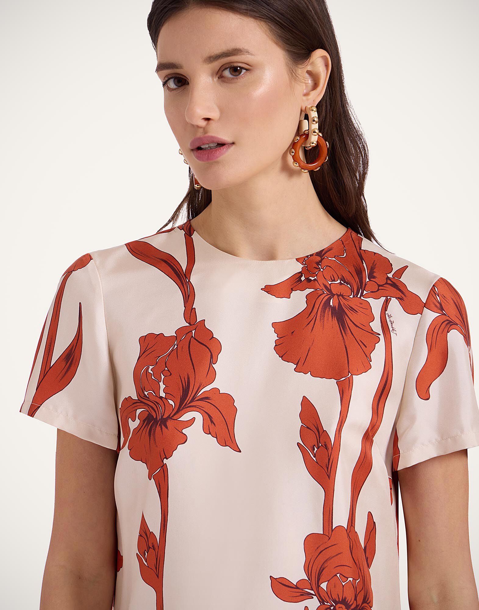 La DoubleJ Mini Swing Dress Iris Dark Orange DRE0159SIL001IRS04OR03